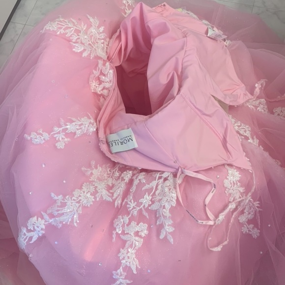 MoriLee Madeline Gardner pink prom dress, only worn once for my grad & photos - Picture 2 of 7